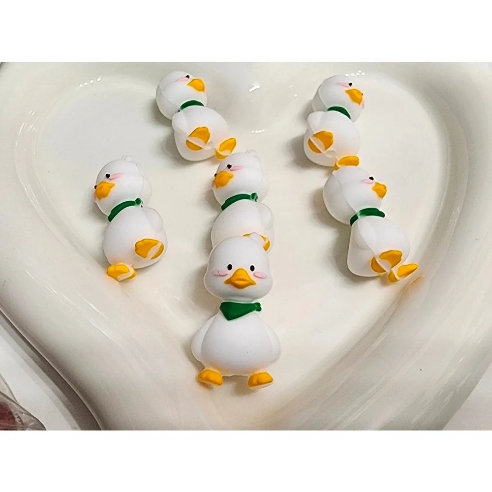 Goose Beads 2 Pcs Focal Beads Silicone 3D Beaded Pen Crafts Jewelry Making